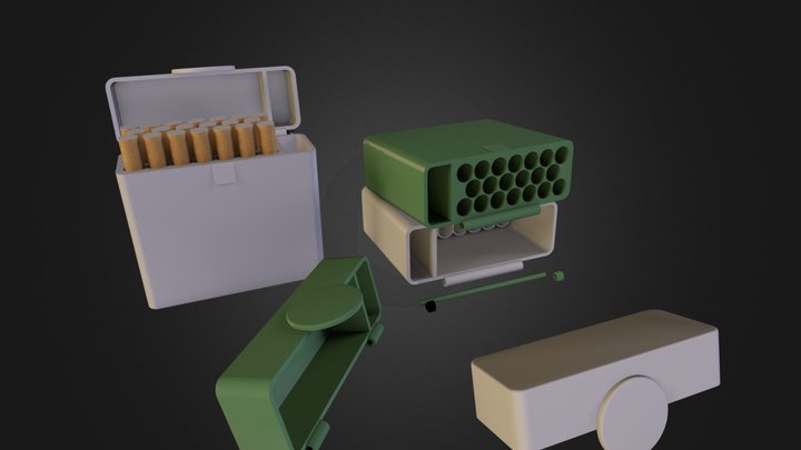 Pack for cigarettes with a place under the light 3D Model