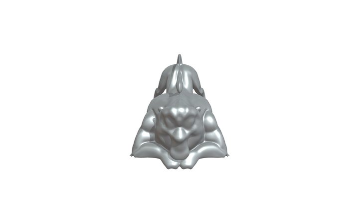 Lion-like animated character stretching 3D Model