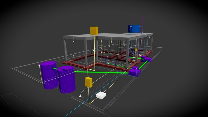 Compatibilização: Instalações x Estrutura 3D Model