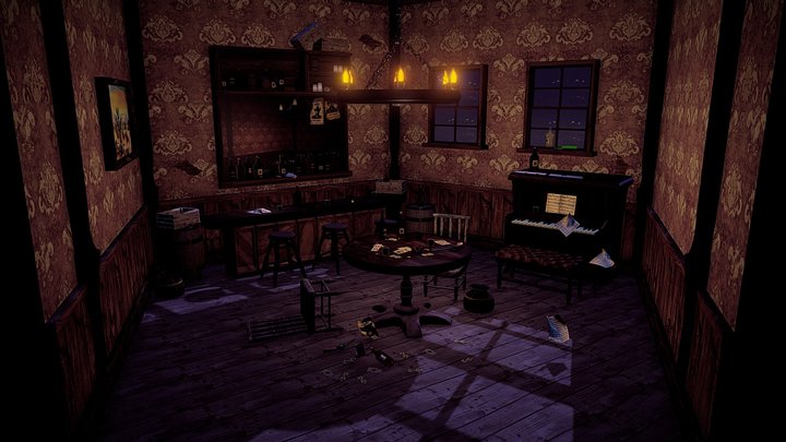 The Last Chance Saloon (Western Saloon) 3D Model