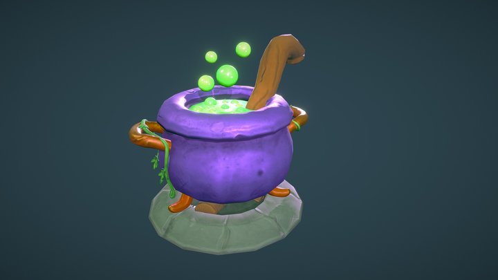 Stylized Magic Cauldron 3D Model