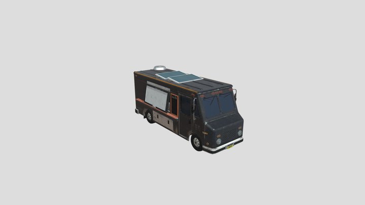 Black Food Truck 3D Model
