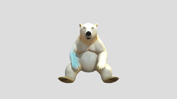 seated polar bear 3D Model
