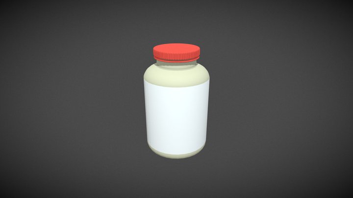 Generic Tablet Bottle - No Label 3D Model