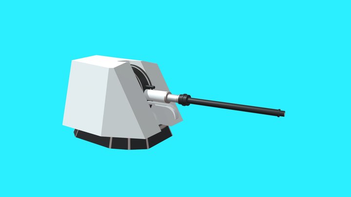 76mm OTO-Melara Gun 3D Model