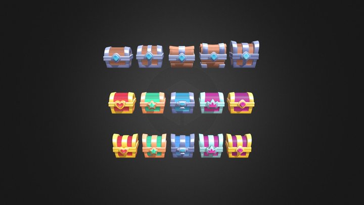 Chests 3D Pack — Mobile Game Assets (openable) 3D Model