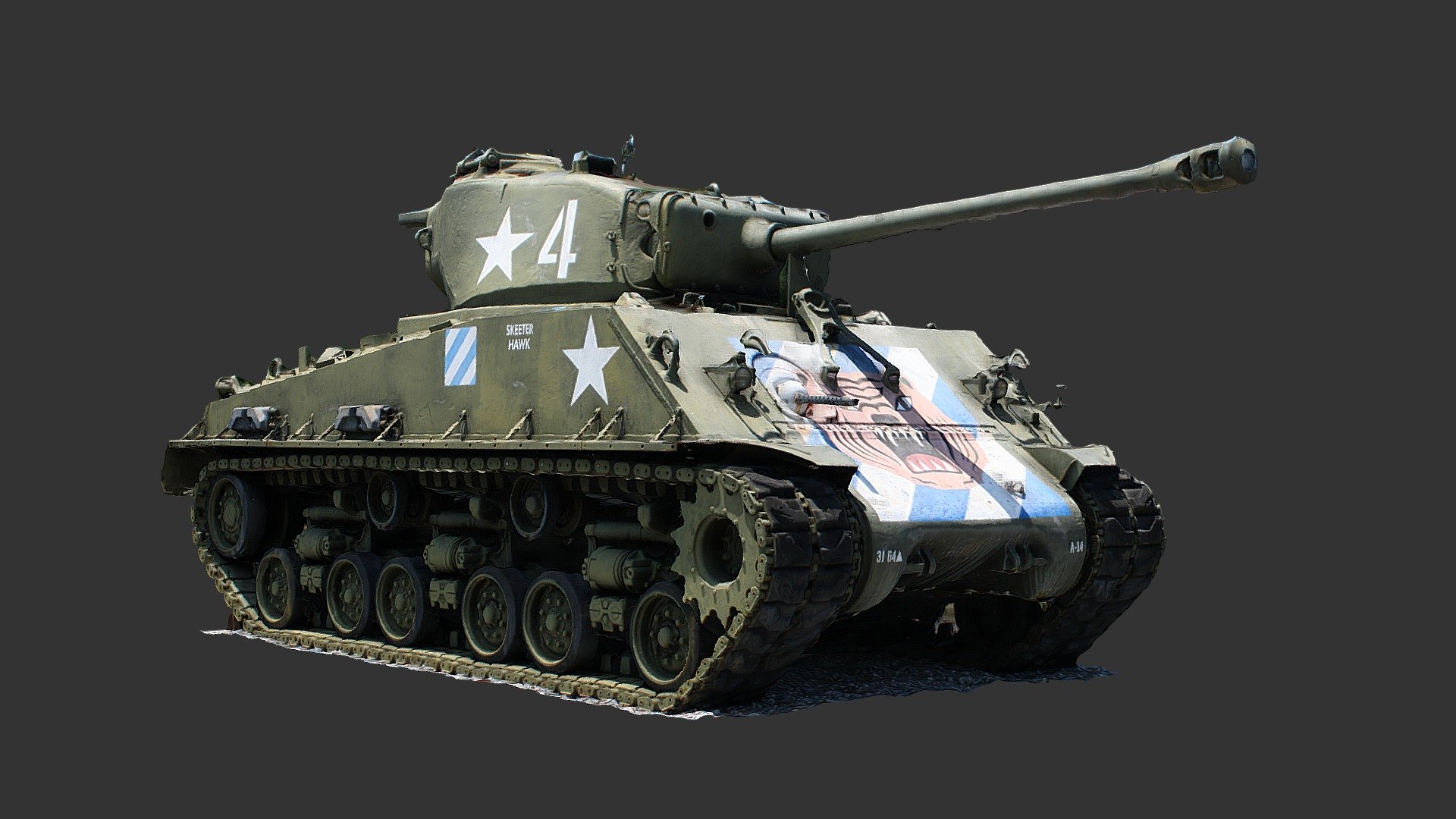 M4A3E8 Sherman Tank (Raw Scan) - Download Free 3D model by Renafox 