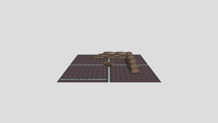 Sandbags WW2 3D Model