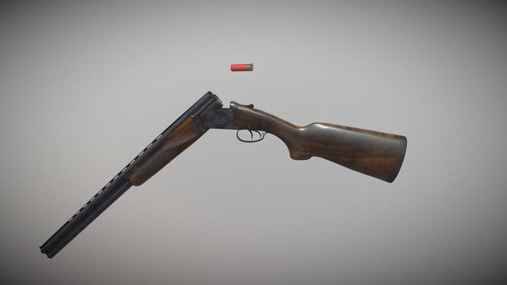 Double barreled shotgun 3D Model