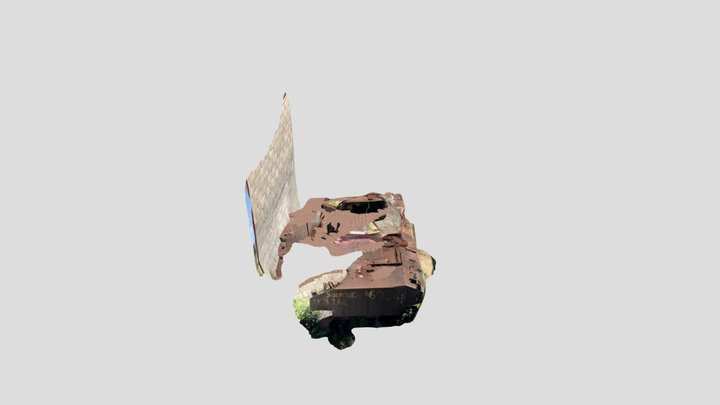 destroyed Sherman tank 3D Model