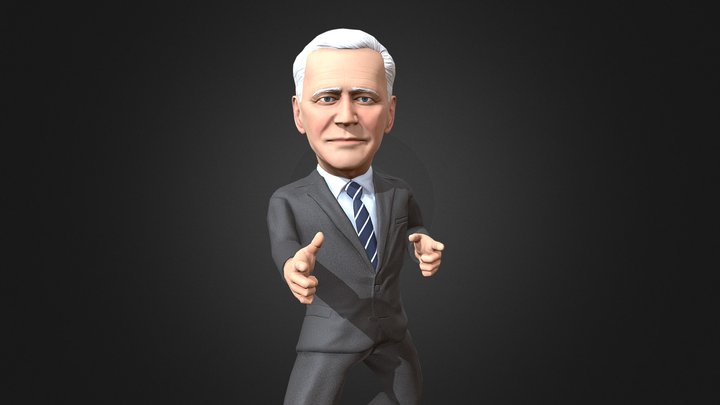 Joe Biden stylized 3D caricature 3D Model