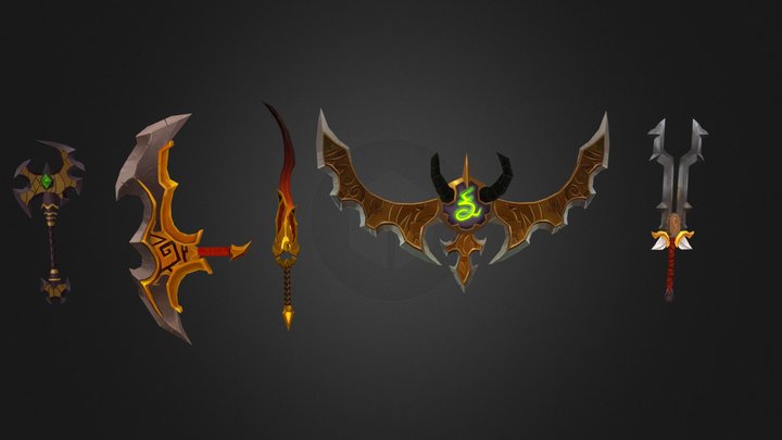 Wow Weapons Fan art 3D Model