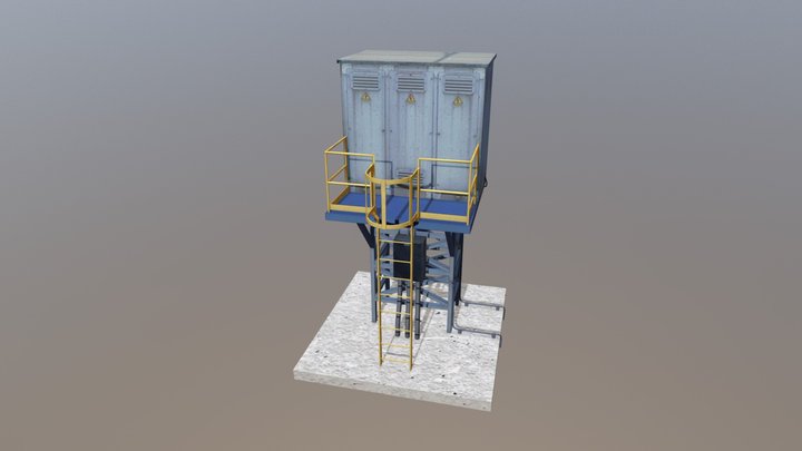 Caseta Eléctrica Industrial 3D Model