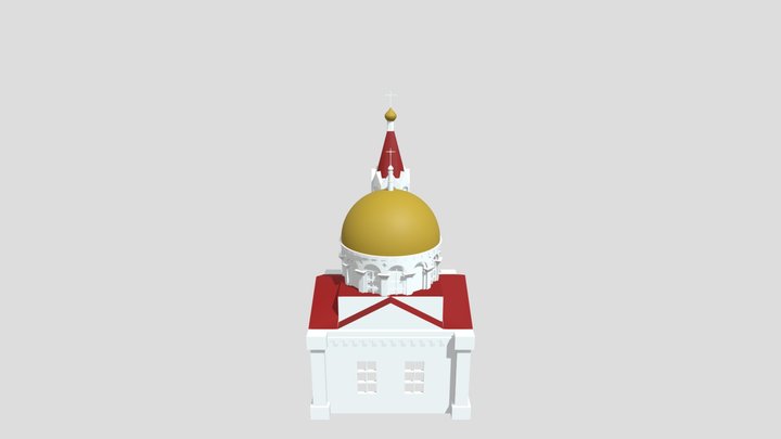 Сarkva Ŭźniasieńnia Haspodnia (Biełaja Carkva) 3D Model