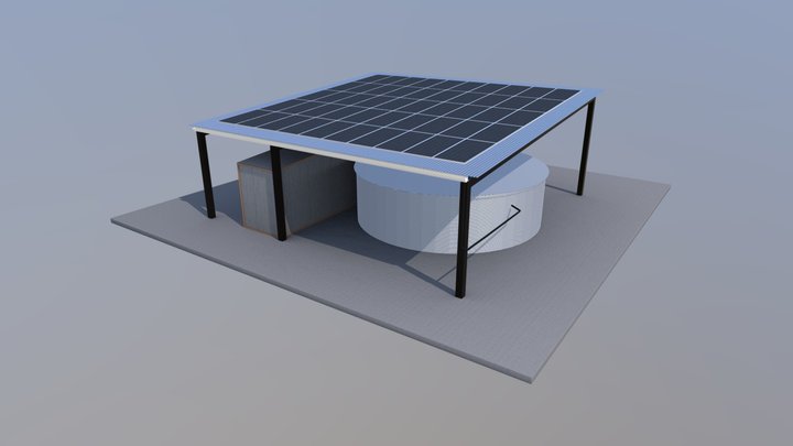 Integrated Solar Water Collection 3D Model