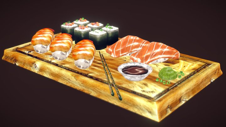 Sushi Platter 3D Model