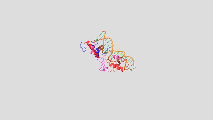 Yeast RAP1: Protein binding with telomeric DNA 3D Model
