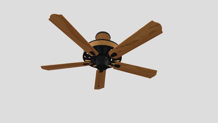 Assignment 6 (Wooden Ceiling Fan) 3D Model