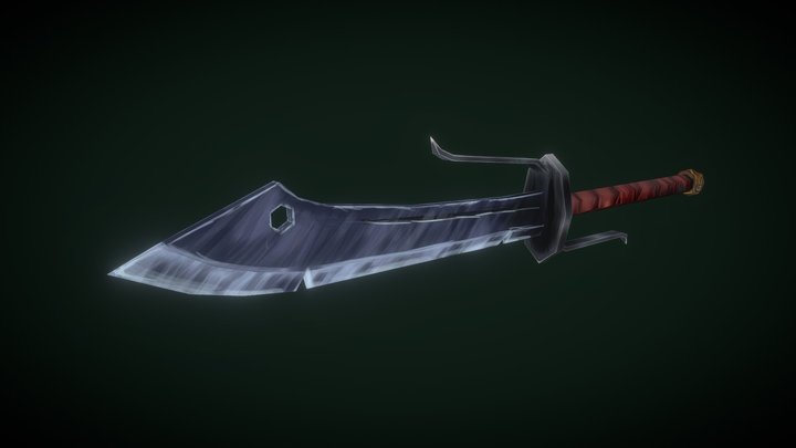 Monsters splitter -Flat shaded sword (236 tris) 3D Model