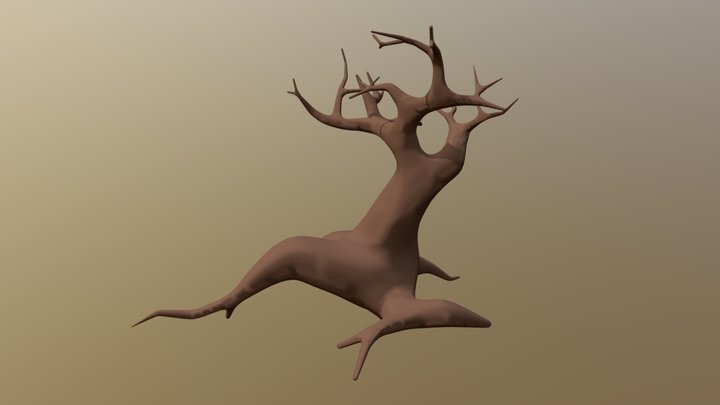 Rabbit Repair - Central Town Hall Tree 3D Model