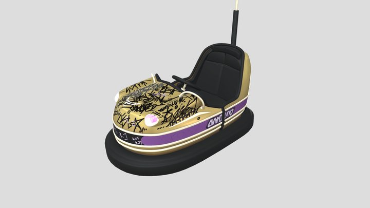 Golden bumper car 3D Model