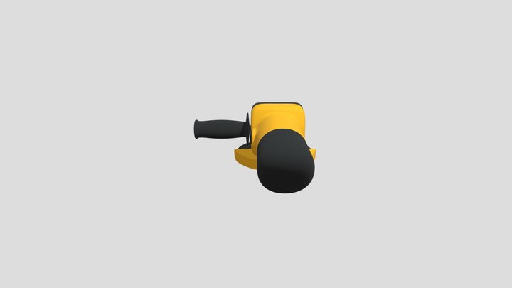 Yellow angle grinding machine tool 3D Model