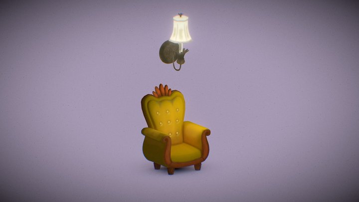 Armchair and Lamp / Yakubov Eldar 3D Model