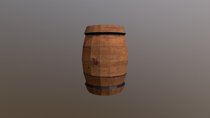 Realistic Medieval Wooden Barrel -Game Ready 3D Model