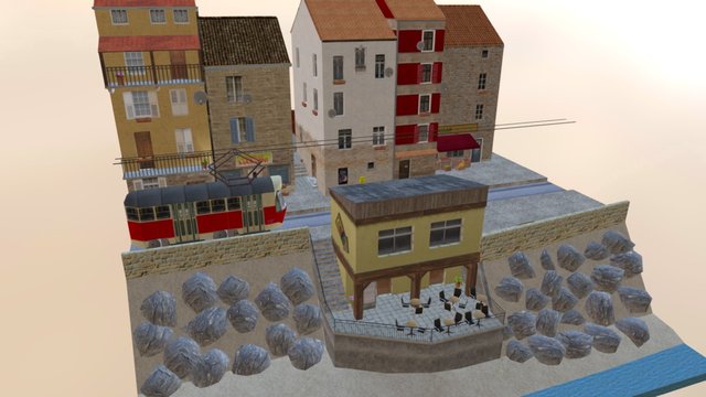 Dubrovnik City Scene 3D Model