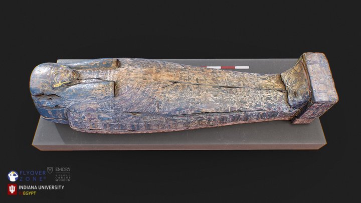 3D rendering of Coffin Lid And Base Of Padibastet