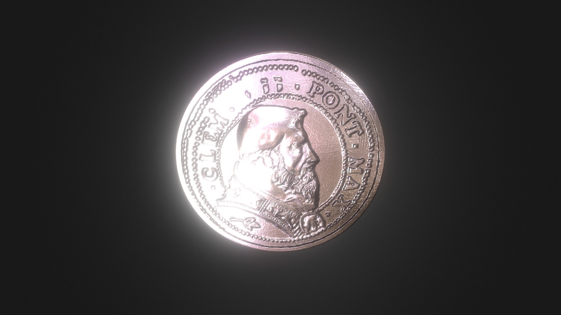 3D model Vatican 3 - This is a 3D model of the Vatican 3. The 3D model is about a coin with a person's face on it.