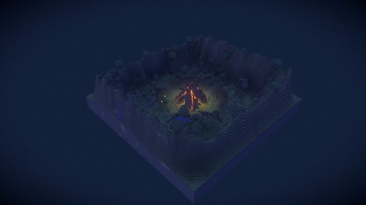 Vanilla Legacy Volcano map render 3D Model