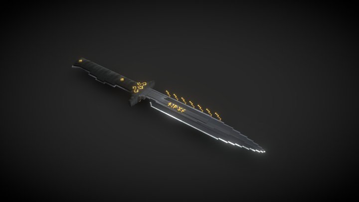 Toothpick (Gold) | Dagger | Minecraft 3D Model