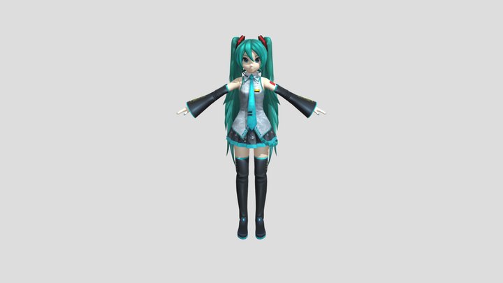 Miku Hatsune rig 3D Model