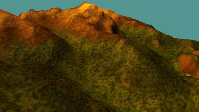 Rolling Hills Landscape with cave 3D Model