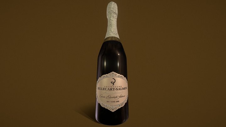Bottle of Champagne 3D Model