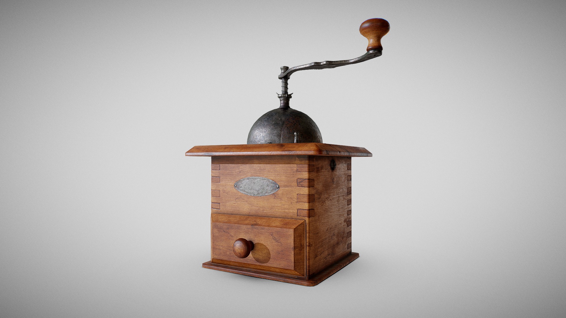 3D model PBR Pepper/Coffee Mill - This is a 3D model of the PBR Pepper/Coffee Mill. The 3D model is about a wooden bell on a wooden stand.