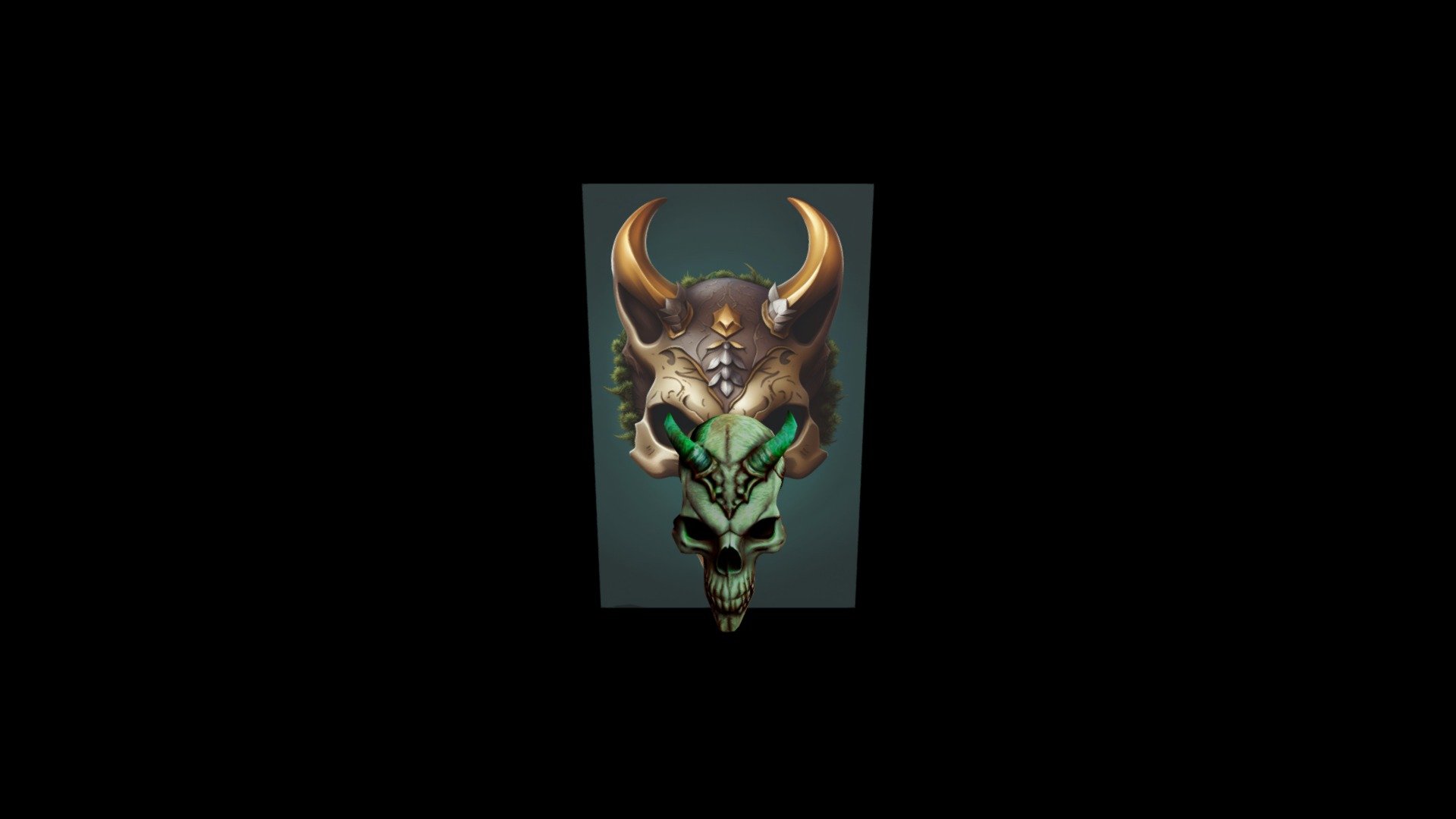 Image Title Skull with horns and a helmet A - Download Free 3D model by ...