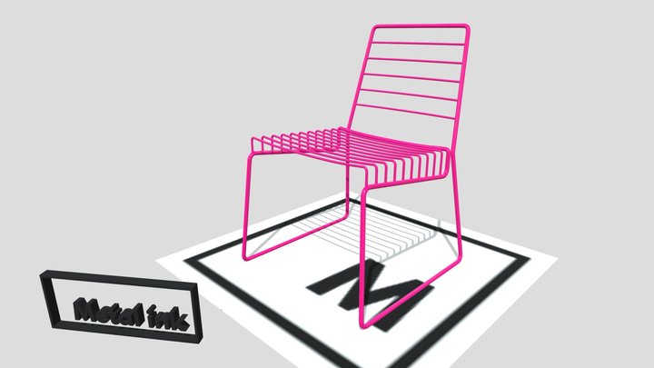 silla rosa 3D Model