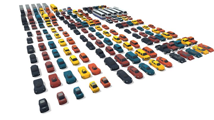 Lowpoly Car Pack 3D Model