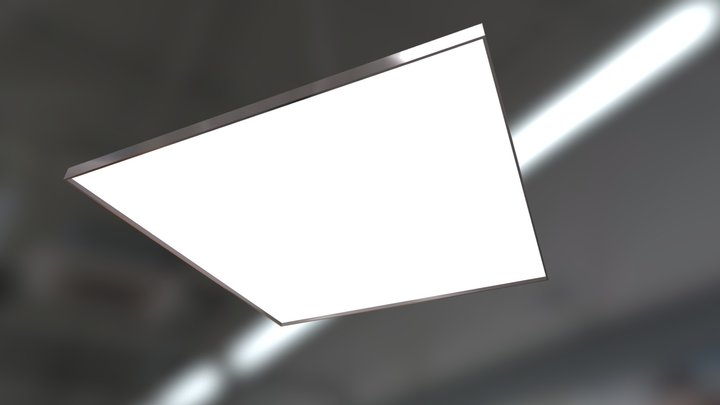 Lámpara LED Cuadrada 2 X 2 para techo 3D Model