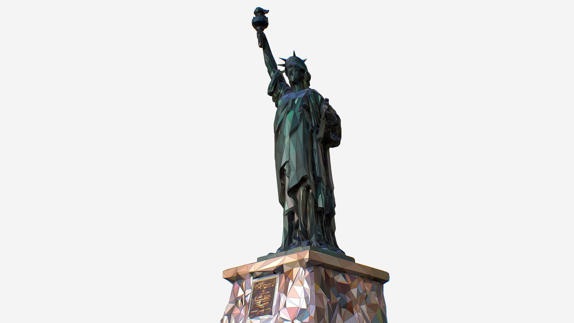 3D model Low Polygon Art Style Statue Liberty Monument - This is a 3D model of the Low Polygon Art Style Statue Liberty Monument. The 3D model is about a statue of a person holding a torch.