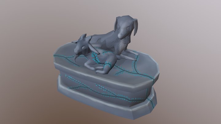 Lamb and Dog Grave 3D Model