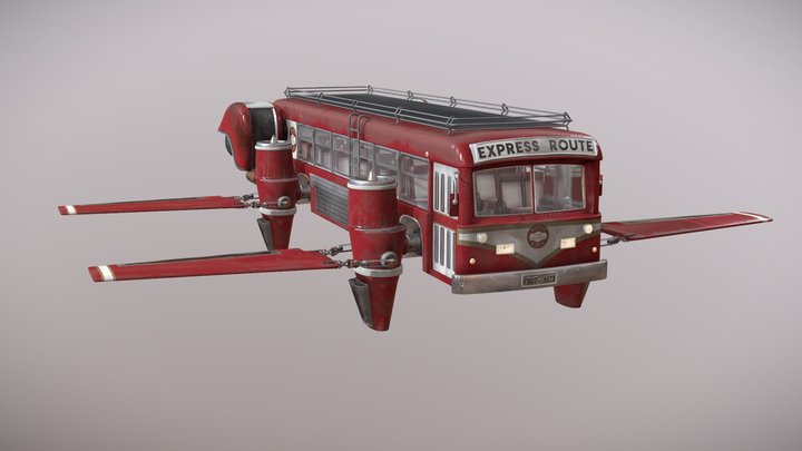 Aerial Mass Transportation vehicle "Sky Bus" 3D Model