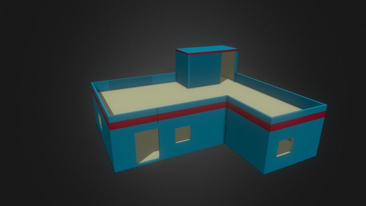 L SHAPE HOUSE 3D Model