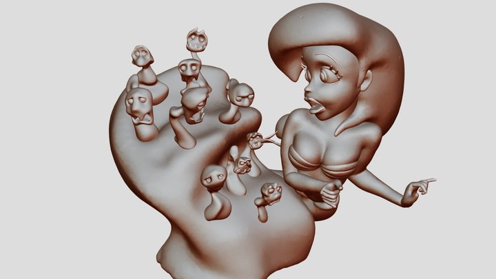 Ariel From the Little Mermaid Pin up 3D Model