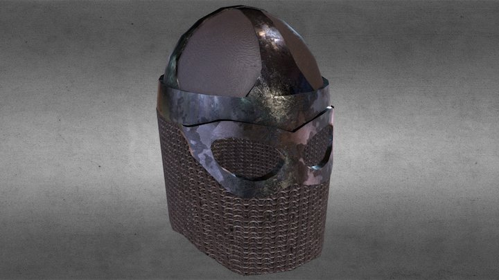 Veiled Medieval Helmet 3D Model