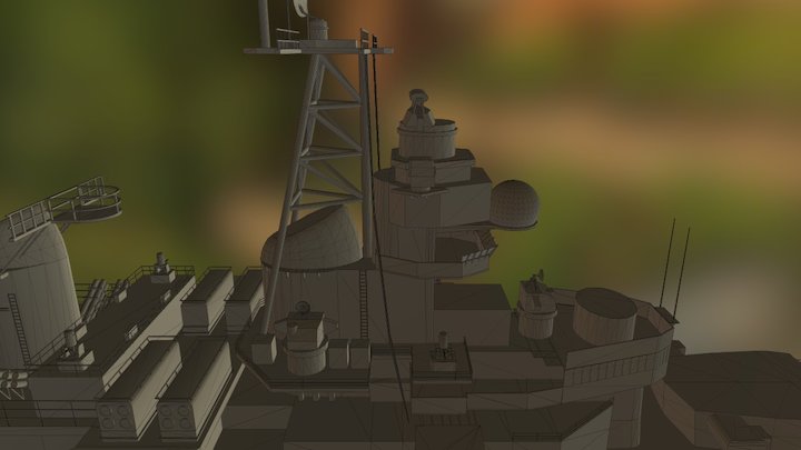 1991 Version-Battleship-IOWA class 3D Model