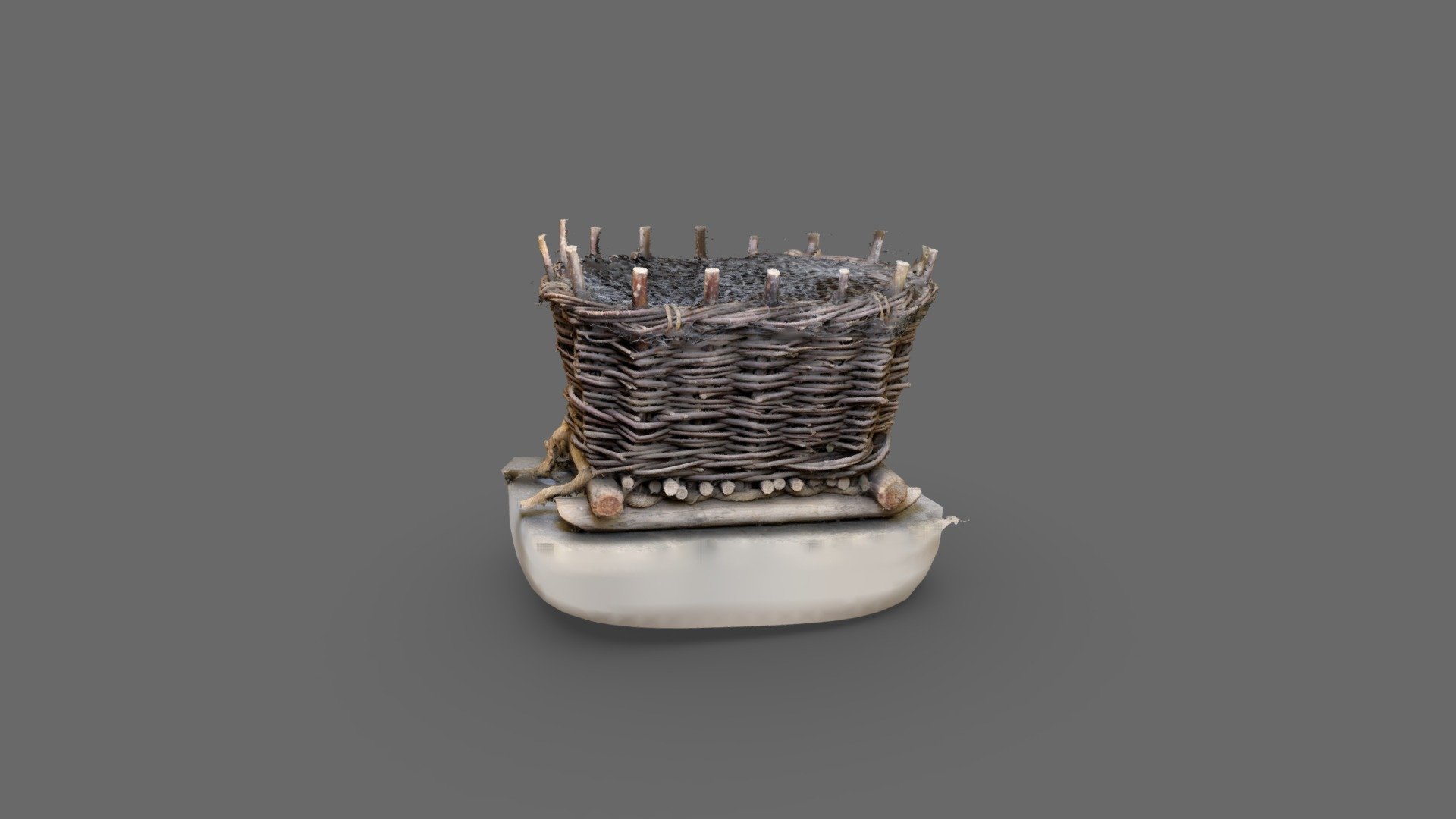 Basket with coal