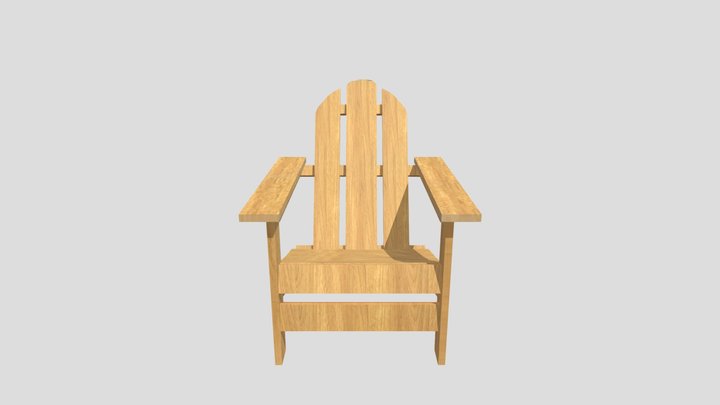 Kursi Kayu Pantai 3D Model